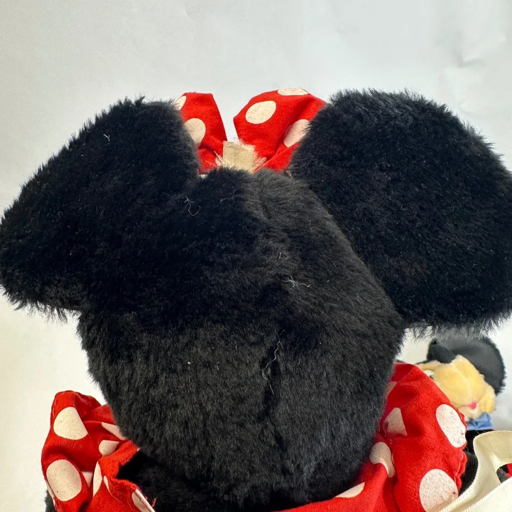 Vintage Disney Mickey and Minnie Mouse Plush‎ Stuffed Animal Set 16 Inch Taiwan